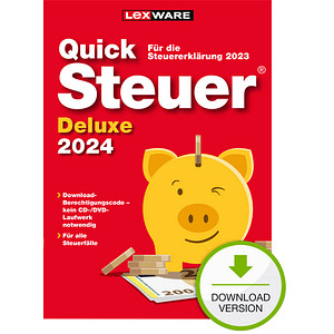 LEXWARE QuickSteuer Deluxe 2024 (für das Steuerjahr 2023) Software Vollversion (Download-Link)