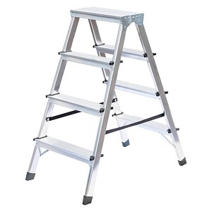 4031405111646 - MUNK Günzburger Steigtechnik 11164 Aluminium Stufen-Doppelleiter Arbeitshöhe (max) 26 m Silber 35 kg 4031405111646 - MUNK Günzburger Steigtechnik 11164 Aluminium Stufen-Doppelleiter Arbeitshöhe (max) 26 m Silber 35 kg