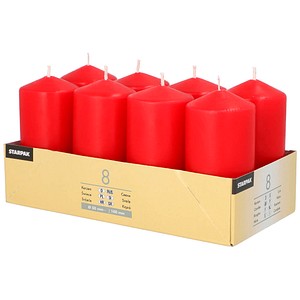 4002911179871 - Stumpenkerzen 17987 rot 100x50mm (HxØ) ca 16 Stunden Brenndauer 4002911179871 8 Stück