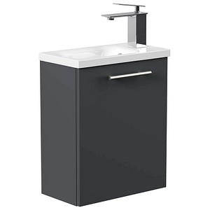 4251982674123 - POSSEIK Waschbecken mit Unterschrank PIENI SLIMLINE grafit 400 x 220 x 493 cm