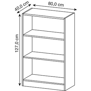 4032062001523 - Melaminharzbeschichtete Spanplatte Regal 2 Fachböden 800 x 400 x 1270 mm Braun 4032062001523 - Melaminharzbeschichtete Spanplatte Regal 2 Fachböden 800 x 400 x 1270 mm Braun