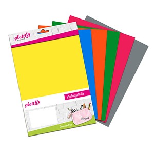 plottiX PremiumFlex Aufbügelfolie farbsortiert Flex-Folie 20,0 x 30,0 cm,  6 St.