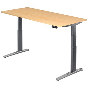 4032062171783 - VXBHM19 elektrisch höhenverstellbarer Schreibtisch ahorn rechteckig C-Fuß-Gestell grau 1800 x 800 cm