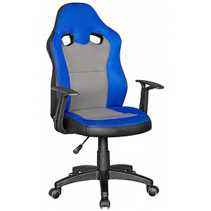 4250950255753 - Amstyle Kinderdrehstuhl SPEEDY Jugendstuhl Kinderschreibtischstuhl Drehstuhl ergonomisch - blau grau