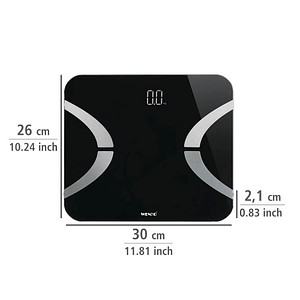 4008838302828 - Analysewaage led mit Bluetooth Schwarz Körperfettwaage Schwarz Glas schwarz Kunststoff (abs) grau Kunststoff (tpe) grau - schwarz - Wenko 4008838302828 - Analysewaage led mit Bluetooth Schwarz Körperfettwaage Schwarz Glas schwarz Kunststoff (abs) grau Kunststoff (tpe) grau - schwarz - Wenko