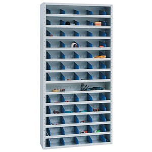 Gürkan Stahlschrank 110666 lichtgrau, blau 100,0 x 40,0 x 198,0 cm, aufgebaut