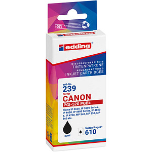 4057305063793 - Druckerpatrone 18-239 kompatibel zu Canon PGI-520 BK schwarz 4057305063793 Edding 4057305063793 - Druckerpatrone 18-239 kompatibel zu Canon PGI-520 BK schwarz 4057305063793 Edding