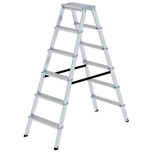 4031405112360 - MUNK Günzburger Steigtechnik Guenzburger Steigtechnik 11236 Aluminium Stufen-Doppelleiter Arbeitshöhe (max) 3 m Silber 106 kg 4031405112360 - MUNK Günzburger Steigtechnik Guenzburger Steigtechnik 11236 Aluminium Stufen-Doppelleiter Arbeitshöhe (max) 3 m Silber 106 kg