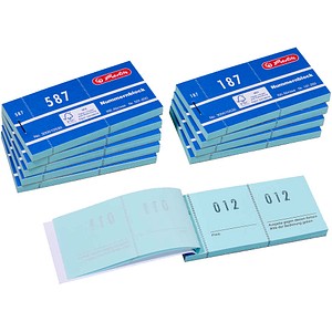 herlitz Doppelnummernblöcke 1-1000, farbsortiert, 10 Blöcke