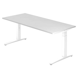 4032062169742 - eurokraft pro ANNY - Schreibtisch mit C-Fußgestell höhenverstellbar 650 - 850 mm Breite 1800 mm weiß   weiß