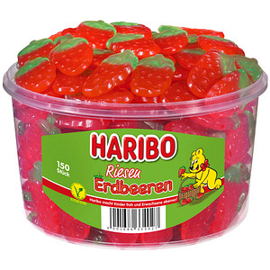 4001686334027 - Fruchtgummi RIESEN ERDBEEREN 150er Runddose