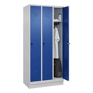 4066681654921 - Spind Classic PLUS enzianblau lichtgrau 080020-30 S10003 3 Schließfächer 900 x 500 x 1950 cm 4066681654921 C+P-Möbel