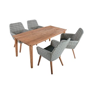 4041908121110 - Sitzgruppe RAPALLOVISALIA dunkelgrau grau Kunststoff Holz 5-teilig 4041908121110 Garden Pleasure
