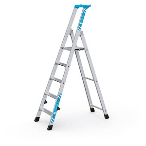 4003866424559 - Stufenleiter klappbar einseitig begehbar mit Ablageschale für leichten Einsatz 5 Stufen inkl Plattform ZARGES 4003866424559 - Stufenleiter klappbar einseitig begehbar mit Ablageschale für leichten Einsatz 5 Stufen inkl Plattform ZARGES