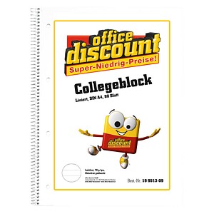 4250073801646 - 5 Collegeblöcke liniert DIN A4 Innenrand