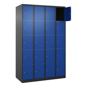 4068427433500 - Schließfachschrank Classic Plus enzianblau schwarzgrau 080000-405 S10030 20 Schließfächer 1200 x 500 x 1850 cm 406842743350