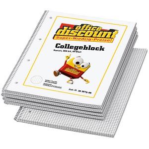 4250073801639 - 5 Collegeblöcke kariert DIN A4 Innenrand