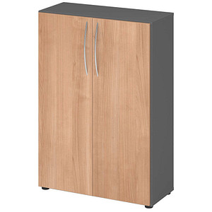 4032062305195 - HAMMERBACHER Aktenschrank 4550 V4550 G N BM grafit nussbaum 2 Fachböden 800 x 346 x 1144 cm