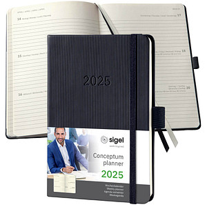 SIGEL Taschenkalender Conceptum 2025 schwarz