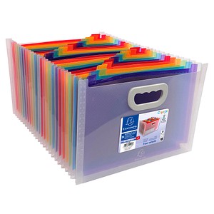 3130630551980 - Fächermappe Crystal DIN A4 inkl 2 DIN A4-Bögen Etiketten Polypropylen kristall 24 Fächer