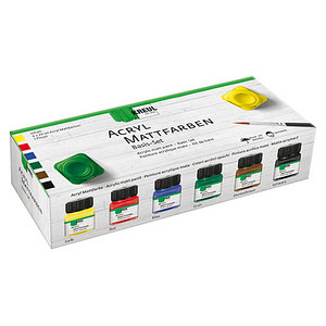 4000798756000 - Acryl Mattfarben Basis Set 6er Set je 20 ml Künstlerfarben - Kreul