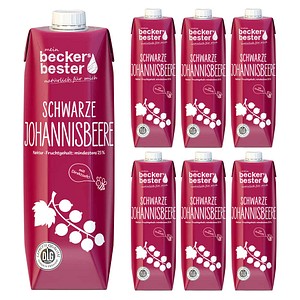 beckers bester SCHWARZE JOHANNISBEERE Fruchtnektar 6x 1,0 l