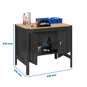 8425437138058 - Werkbank SIMONWORK BT0 anthrazit 910 x 610 x 842 cm 8425437138058 Simonrack