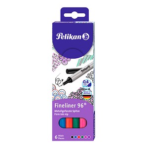 Pelikan Fineliner farbsortiert 0,4 mm, 6 St.