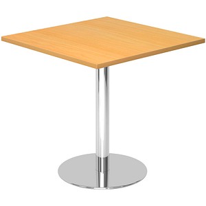 4032062150061 - Besprechungstisch LxB 800 x 800 mm 755 mm hoch Gestell verchromt Platte Buche-Dekor 4032062150061 - Besprechungstisch LxB 800 x 800 mm 755 mm hoch Gestell verchromt Platte Buche-Dekor
