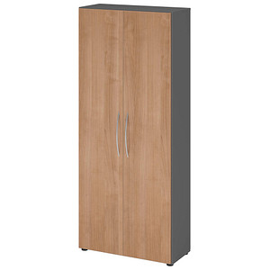 4032062305300 - HAMMERBACHER Aktenschrank 4100 V4100 G N BM grafit nussbaum 4 Fachböden 800 x 346 x 1880 cm