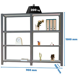 8425437108808 - Regal OFFICLICK 8425437108808 anthrazit silber 1800 x 400 x 1500 cm 8425437108808 Simonrack