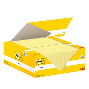 4064035128067 - Post-it® Haftnotizen Notes 653-CY-VP24 B 51 x T 38 mm PEFC®-Papier gelb 18 + 6 Blöcke gratis 100 Blatt Block