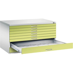 4068192050971 - CP 7200 Planschrank lichtgrau viridingrün 8 Schubladen 1350 x 960 x 760 cm