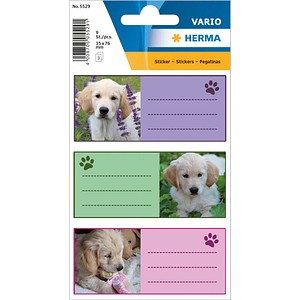 4008705055291 - 10 x HERMA Schuletiketten 76x35mm Hunde VE=9 Stück