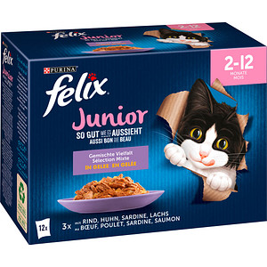 7613036894623 - 48 x 85 g So gut wie es aussieht Junior Pouches 2-12 monate Huhn Rind Lachs Sardine Katzenfutter Nass