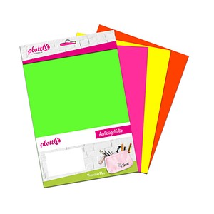 0767523755922 - PremiumFlex Neon Aufbügelfolie farbsortiert (neon) Flex-Folie 200 cm x 300 cm 0767523755922 4 Stück