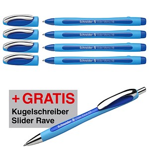 4004675150370 - Kugelschreiber Etui Schneider 4 x Slider Memo XB Schreibfarbe schwarz + 1 x Slider Rave XB Schreibfarbe blau dokumentenecht ViscoGlide®-Technologie 4004675150370 - Kugelschreiber Etui Schneider 4 x Slider Memo XB Schreibfarbe schwarz + 1 x Slider Rave XB Schreibfarbe blau dokumentenecht ViscoGlide®-Technologie