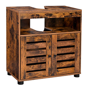 0194343011103 - VASAGLE Waschbeckenunterschrank Badezimmerschrank Badschrank Aufbewahrungsschrank Unterschrank mit 2 Lamellentüren mit Verstellbarer Ablage 30