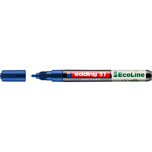 4057305071866 - Lackmarker 51 EcoLine Schreibfarbe Blau Rundspitze Strichstärke 1-2 mm mit Kappe wasserbasiert nachfüllbar 10 Stück 4057305071866 - Lackmarker 51 EcoLine Schreibfarbe Blau Rundspitze Strichstärke 1-2 mm mit Kappe wasserbasiert nachfüllbar 10 Stück
