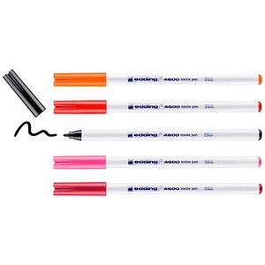 edding 4600 warm Textilmarker farbsortiert 1,0 mm, 5 St.