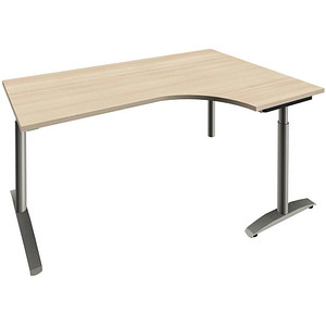 4260672332236 - fm Sidney höhenverstellbarer Schreibtisch akazie Bogenform C-Fuß-Gestell Rundrohr silber 1800 x 800 cm 4260672332236 - fm Sidney höhenverstellbarer Schreibtisch akazie Bogenform C-Fuß-Gestell Rundrohr silber 1800 x 800 cm