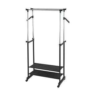 WENKO Teleskop-Garderobe All In schwarz Metall 89,5 x 117,0-169,0 cm