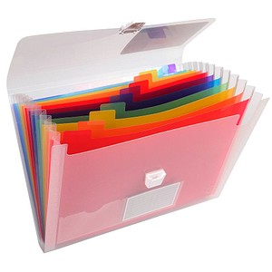 3130630552987 - Fächermappe 55298E A4 mit 13 Fächern 13-teilig blanko   A-Z   Jan-Dez Kunststoff transparent bunt