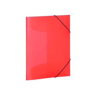 4008705195041 - HERMA Elasticated folder A4 PP translucent red