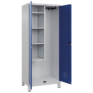 4066681617889 - Putzmittelschrank Classic Plus 080110-02-S10003 enzianblau lichtgrau 800 x 500 x 1950 cm aufgebaut 4066681617889 C+P-Möbel