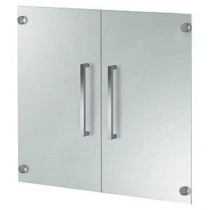 4044917419650 - Flügeltüren-Vorbausatz BxH 760x700 mm 2 oh Edelstahlgriffe Glas