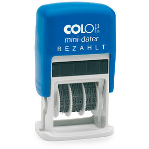 9004362302193 - COLOP Datumstempel mit Text Bezahlt Mini-Dater S 160 L selbstfärbend blau rot 9004362302193 - COLOP Datumstempel mit Text Bezahlt Mini-Dater S 160 L selbstfärbend blau rot