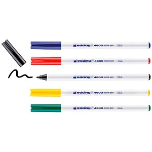 edding 4600 basic Textilmarker farbsortiert 1,0 mm, 5 St.