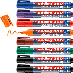 edding 360 Whiteboard-Marker farbsortiert 1,5 - 3,0 mm, 8 St.