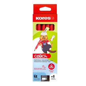 9023800925312 - COACH Bleistifte HB rot mit Radierer 12 St